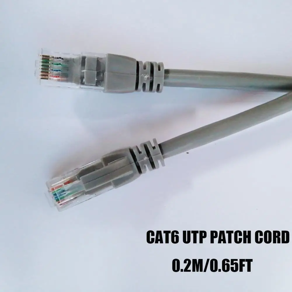 Круглый кабель UTP CAT6 черного и серого цвета длиной 0 65 футов кабели Ethernet 20 см