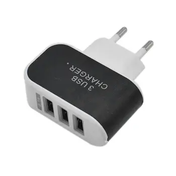 

3USB Charger Travel Wall Charger Adapter Smart Mobile Phone Power Supply Charger Universal Candy Color USB Output for Tablets EU