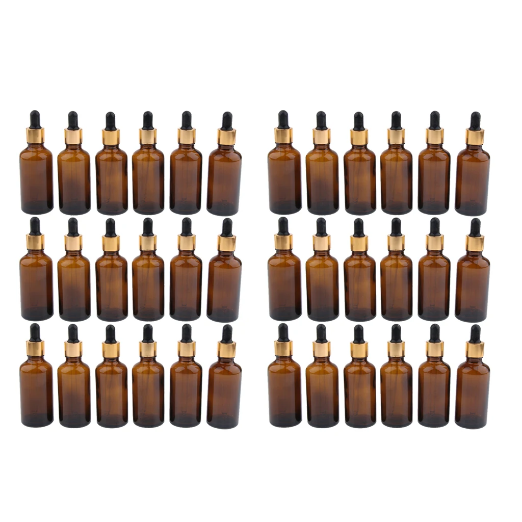 36pcs Glass Bottles with Glass Eye Dropper Dispenser for Essential Oils, Kitchen Tools, Chemistry Lab Chemicals, Perfume