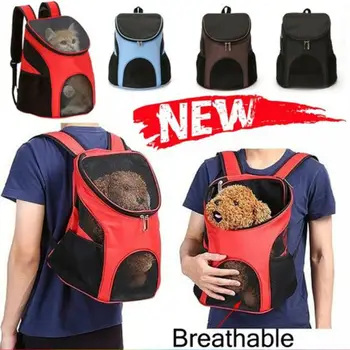 

Fashionable Breathable Mesh Pet Backpack Cats And Dogs Outdoor Portable Pet Carrier Backpack Double Shoulder Cat Backpack