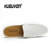 Italian Men Slippers Genuine Leather Loafers Moccasins Outdoor Non-slip Black Casual Slides Summer Spring Fashion Shoes 2020 - Image 3