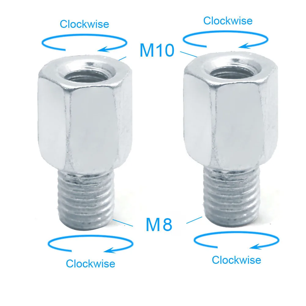 2x M10-M8 (R-R) Пара адаптеров для заднего зеркала скутера мотоцикла M10 10 мм M8 8 мм 6 мм по часовой стрелке против часовой стрелки правая левая рука резьба изменение винт - Цвет: 2x M10-M8 (R-R)