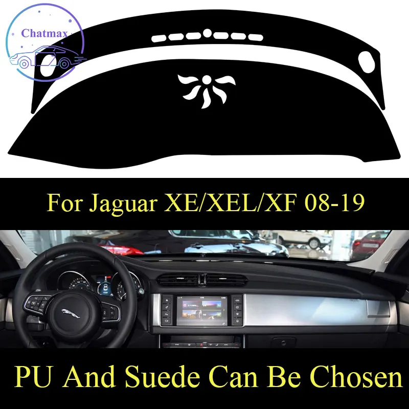 

Customize For Jaguar XF 08-19/XE/XEL Dashboard Console Cover PU Leather Suede Protector Sunshield Pad