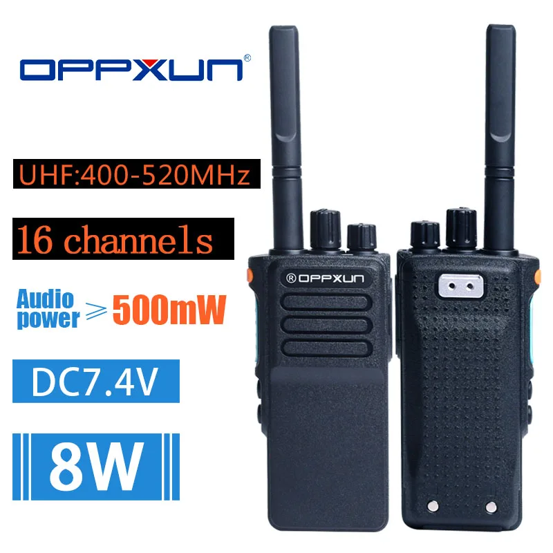 OPX-GD-7 walkie talkie 8w 2800mah uhf16 ch rádio em dois sentidos portátil de longa distância