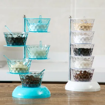 

Creative 4/5 Layers Rotating Jars Spice Rack Storage Rack Holder Seasoning Bottle Storage Kitchen Seasoning Salt Pepper Shakers