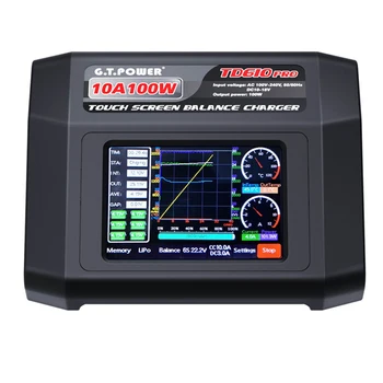 

GTP TD610 PRO AC 100-240V Input Color Touch Screen 100W 10A Balance Charger for 1-6S LiPo Lilon LiFe LiHV 1-14S NiMH/ NiCd