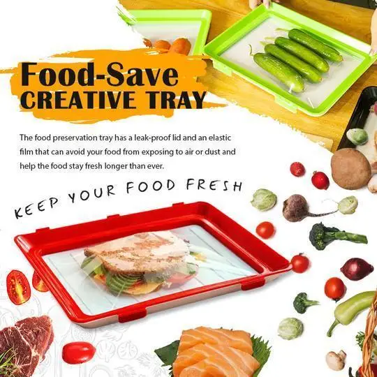 Поднос для хранения пищевых продуктов креативный органайзер сохранения свежести в холодильнике|Лотки