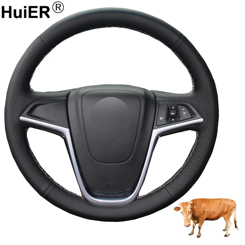 

Hand Sewing Car Steering Wheel Cover Top Cow Leather For Opel Astra (J) 2010-2015 Ampera 2012-2015 Meriva (B) 2017 Zafira Tourer