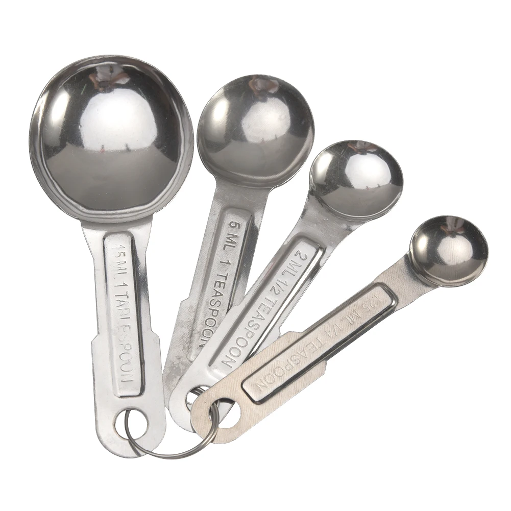 

4pcs/Set 1ml/2ml/5ml/15ml Stainless Steel Measuring Spoons Tea Coffee Measure Tools Kitchen Scale Tool