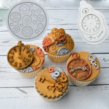 Часы Cogs& колеса формы помадка торт украшения инструменты, силиконовые формы сахарный шоколадный формочки для выпечки Gumpaste Fimo