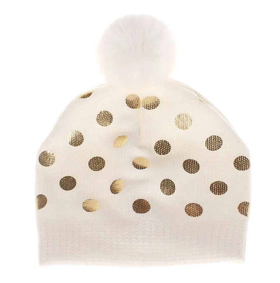  Baby Hats kids bronzing polka dot knitted hat pullover Toddler Infant  Boys Girls Headgear Hat Baby Newborn
