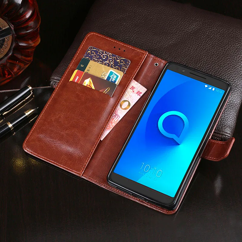 Для Alcatel 3L чехол Роскошный кожаный чехол для телефона Alcatel 3L 5034D защитный чехол бумажник чехол 5,5"