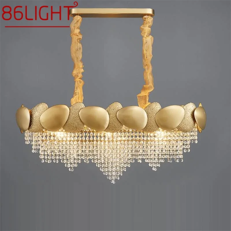 

86LIGHT Chandelier Creative Rectangle Pendant Lamp Fixtures Postmodern LED Gold Light for Home Living Dining Room