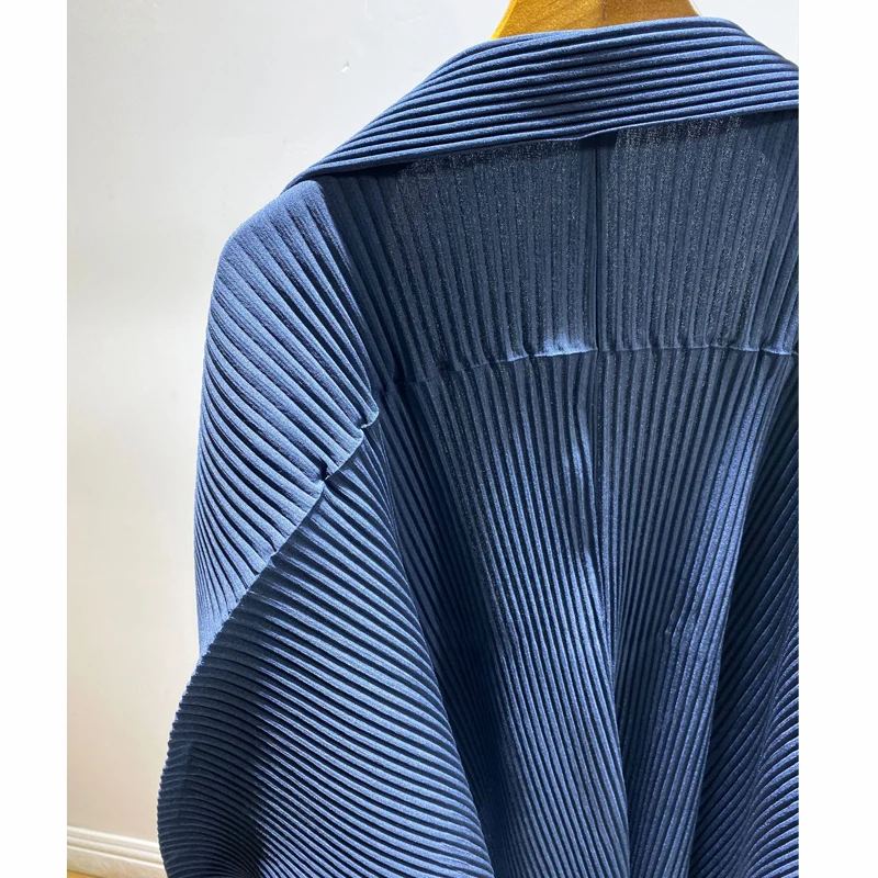 Горячая Miyake модный Джокер складывающийся три четверти чистый цвет пальто с отложным воротником пальто