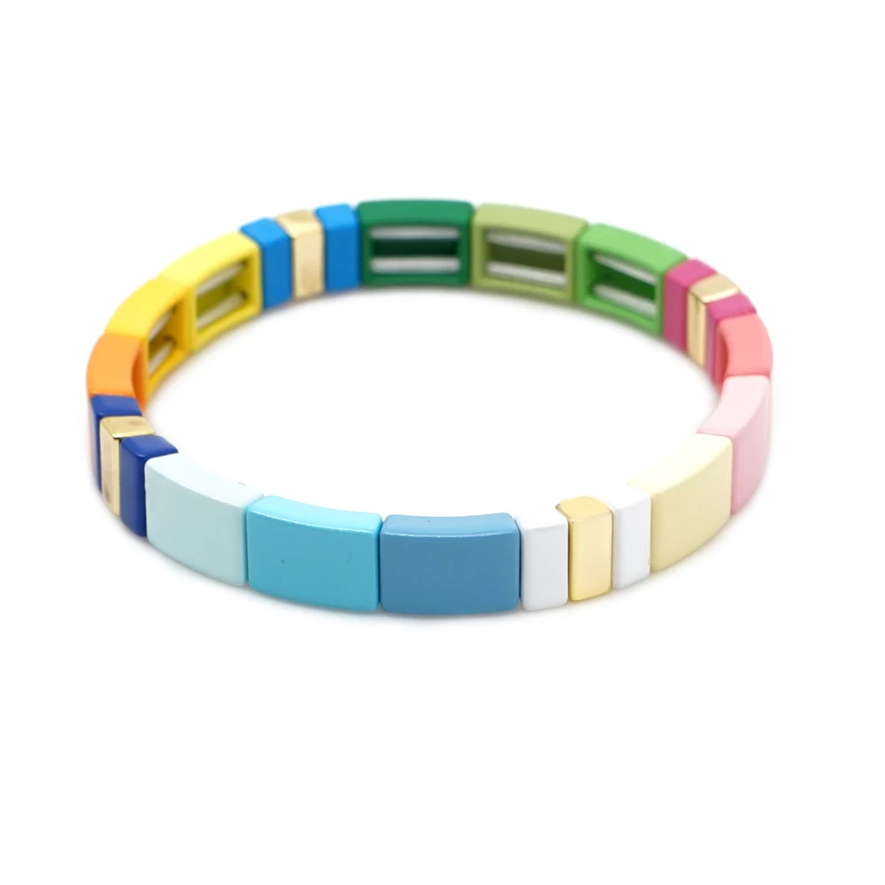 

Bohemian Rainbow Bracelet Women Multicolor Bead Bracelet 2019 Alloy Summer Beach Fashion Jewelry Gift Lady Boy Bracelet