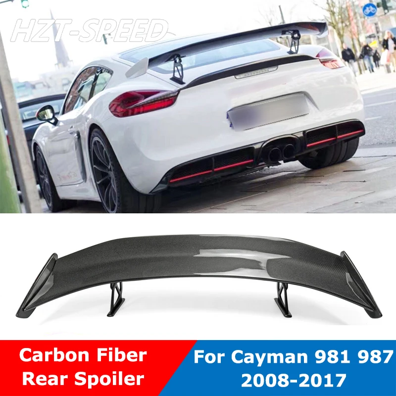 GT4 Type Carbon Fiber Trunk Rear Spoiler Wing For Porsche Cayman 981