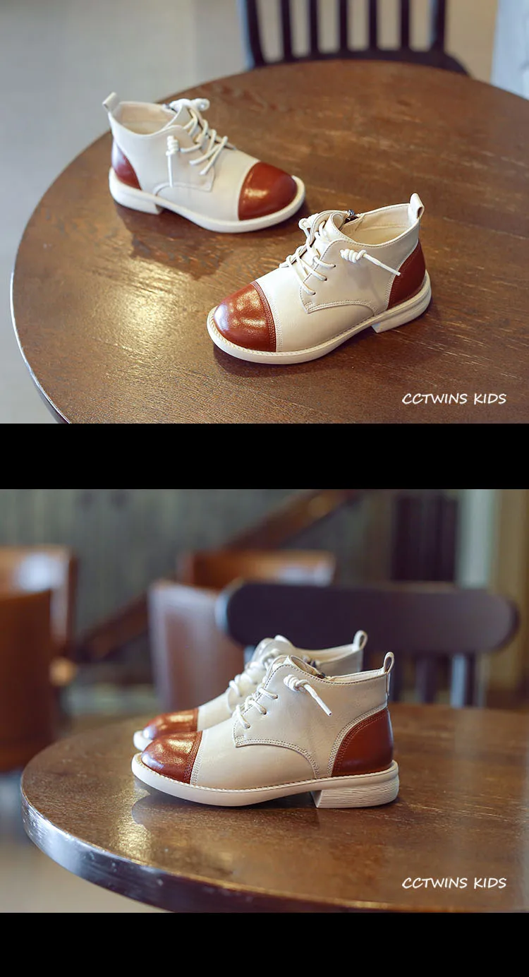 CCTWINS/детская обувь; коллекция года; сезон осень; модные детские ботильоны; кожаная женская обувь из искусственной кожи для маленьких девочек; Брендовая обувь на платформе; FB1673