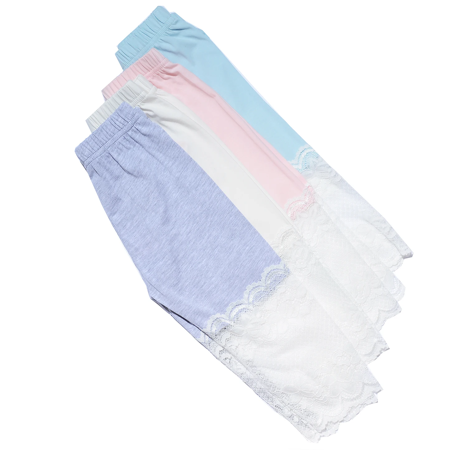 High Quality 2021 New Summer Girls Leggings Pants Lace Cotton Children Clothing Flower Girl Knee Pants