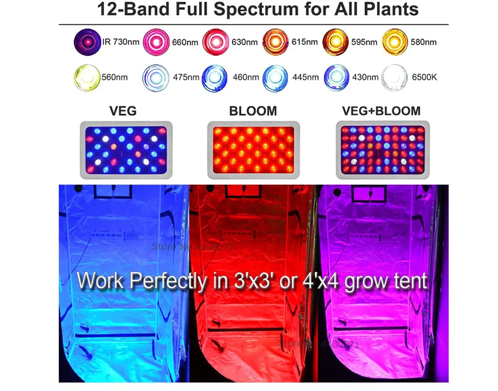 600 Вт 1000 Вт светодиодный свет для выращивания полного спектра с объективом, крытые гидропоники растения, овощи и цветок светодиодный лампа