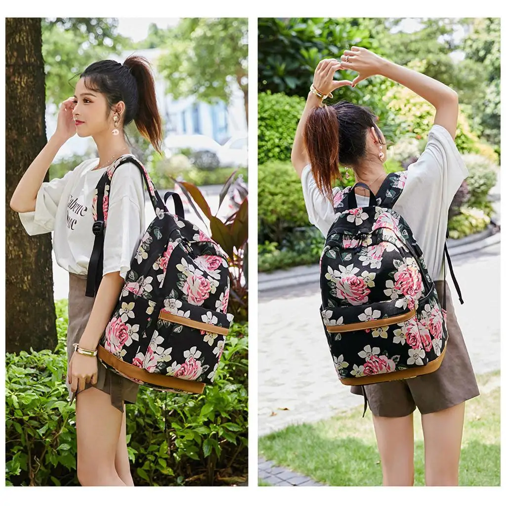 Aelicy женские рюкзаки из искусственной кожи, школьные сумки для девочек-подростков, дорожная сумка с цветочным принтом, новая женская сумка на плечо, комплект из 3 предметов, сумка 1012
