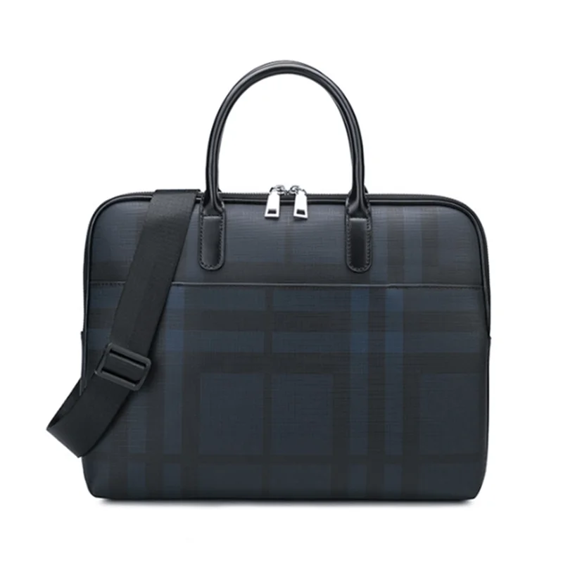 

HORIZONPLUS EUROPE FASHION TRENDY LUXURY CHECK PATTERN MEN BUSINESS MESSENGER BAG BRIEFFASE BAG