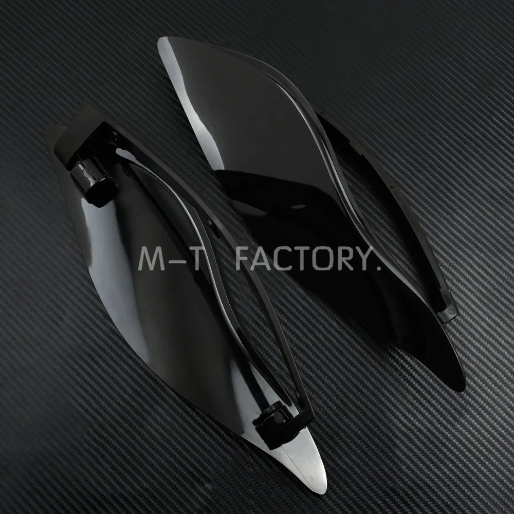 Black Adjustable Air Deflector Motorcycle Fairing Side Wings Air Deflectors For Harley Touring 14-19 Electra Glide FLHX