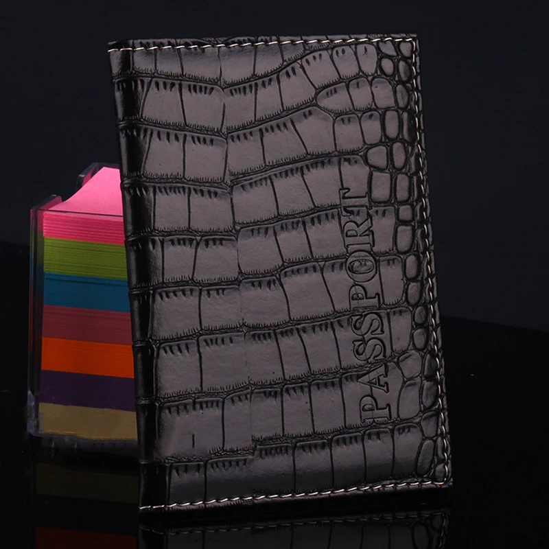 PU Leather Crocodile Pattern Passport Covers Travel Wallet Passports Cover ID Card Holder Unisex Credit Case porte carte
