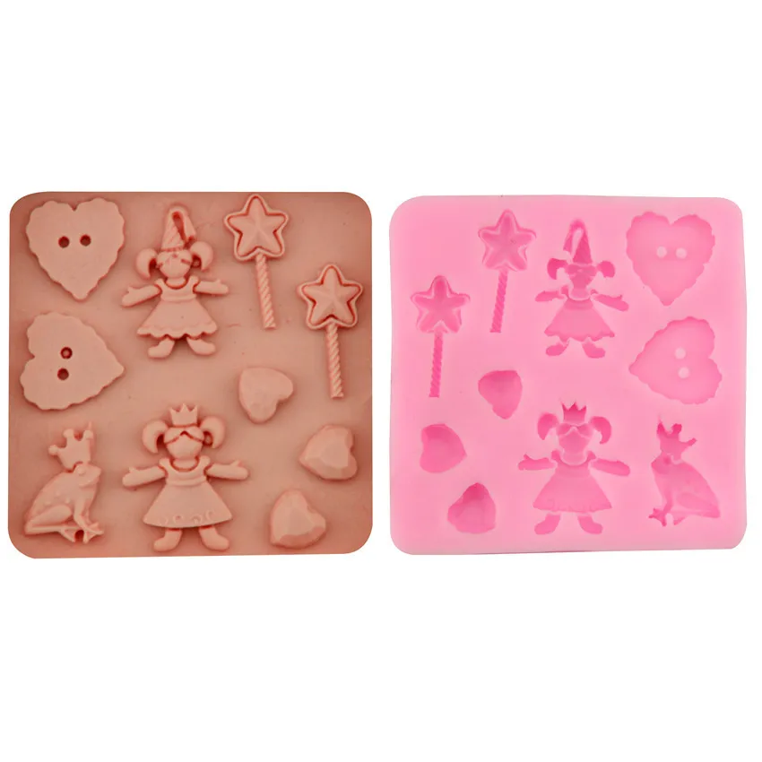 DIY Cake Decorating Tools Love Heart Baby Girls Shaped Fondant Sugar Art Tools Star Frog Chocolate Mold Candle Mold Baking Tool
