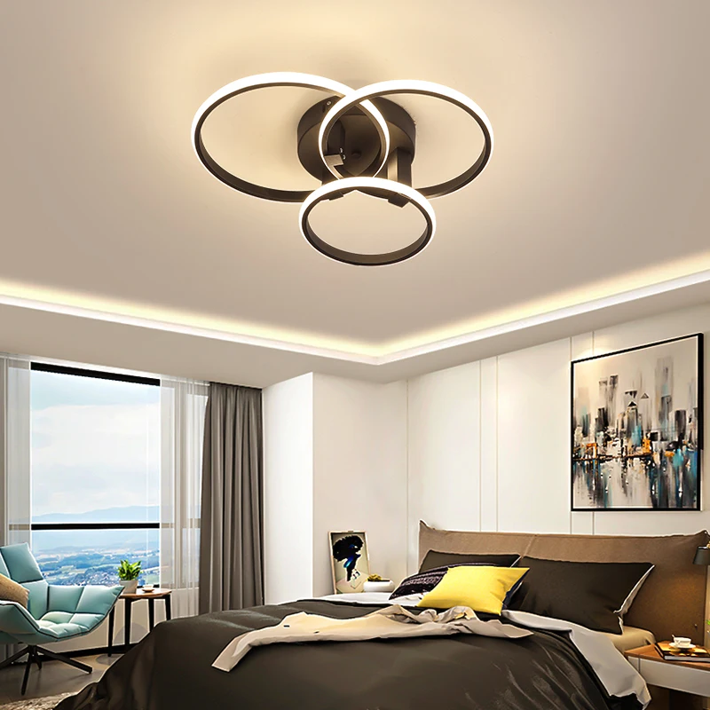 NEO Gleam Modern RC Dimmable APP Circle rings led ceiling lamp designer for living room bedroom ceiling lamp fixtures