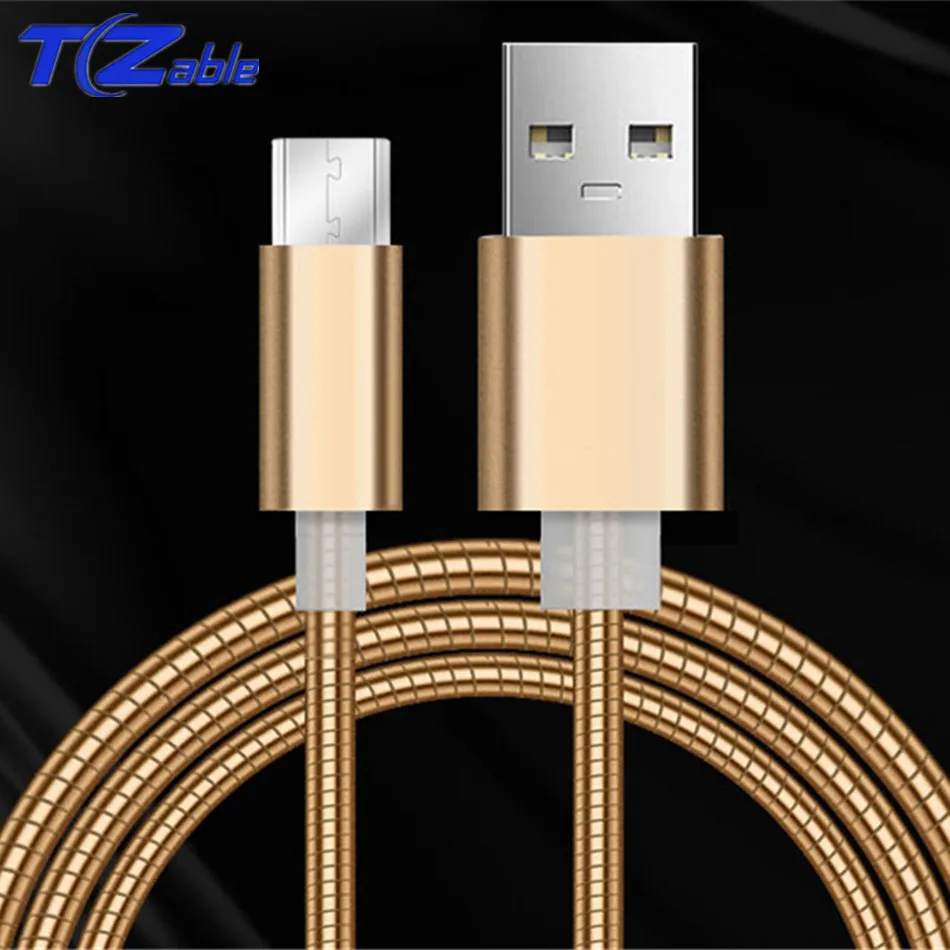 

Micro USB Cable Fast Charge USB Data Cable Sync Cord With Metal Soft Tube Strong and Durable 1Meter Android Microusb Cable