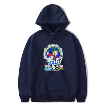 

New Leisure Beyblade Burst Evolution Hoodies Men Women Comfortable Beyblade Burst Evolution boys girls Hooded Navy blue pullover