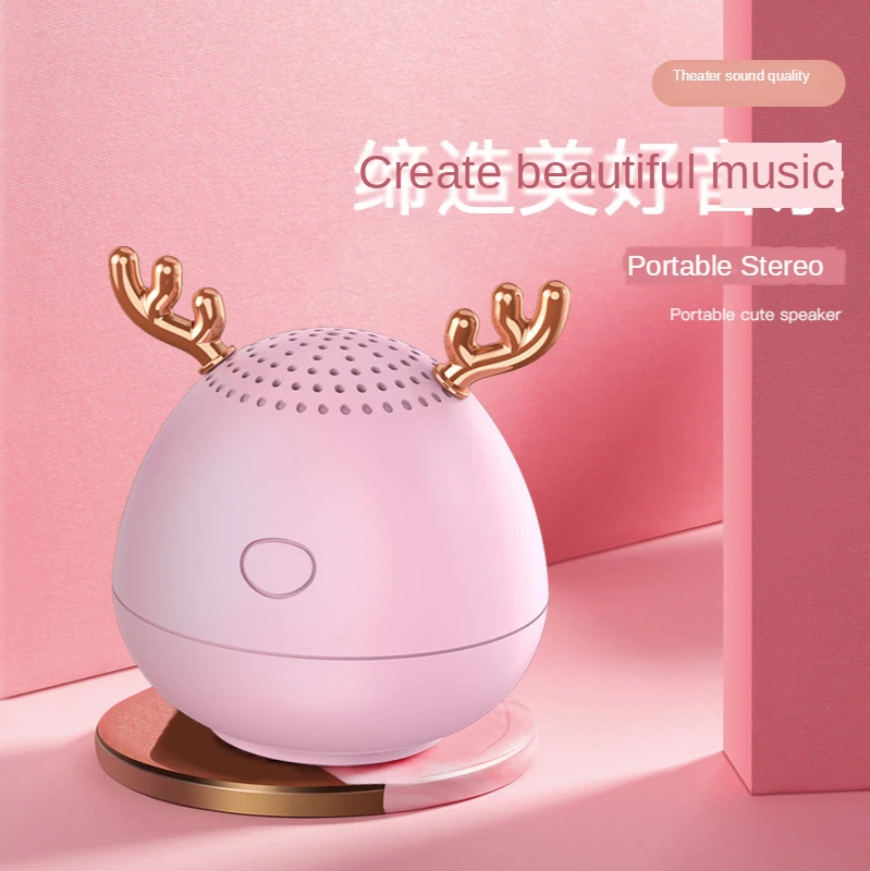 

Free shipping lovely Cartoon antlers Wireless bluetooth speaker Long standby Subwoofer heavy bass Phone speaker Noise reduction