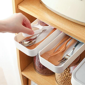 

Hidden Organizer Sundries Storage Desktop Storage Box Sundries Container Pencil Tray Self-Adhesive Under Desk Drawer