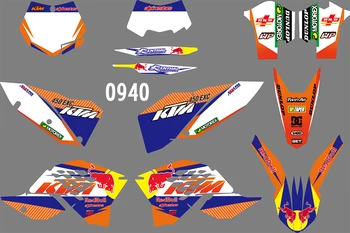 

0940 Motorcycle Team Graphic & Backgrounds Decal Sticker Kits for KTM EXC 2008 2009 2010 2011