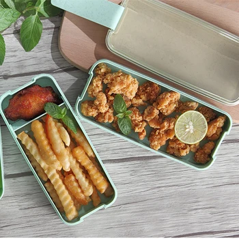 

900ml Portable Healthy Material Lunch Box 3 Layer Wheat Straw Bento Boxes Microwave Dinnerware Food Storage Container Foodbox