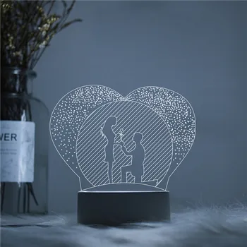 

Down On One Knee Romantic Marriage Proposal LED 3D Acrylic Night Lamp Light Luminary Touch and Remote Lamps Lights Decoration