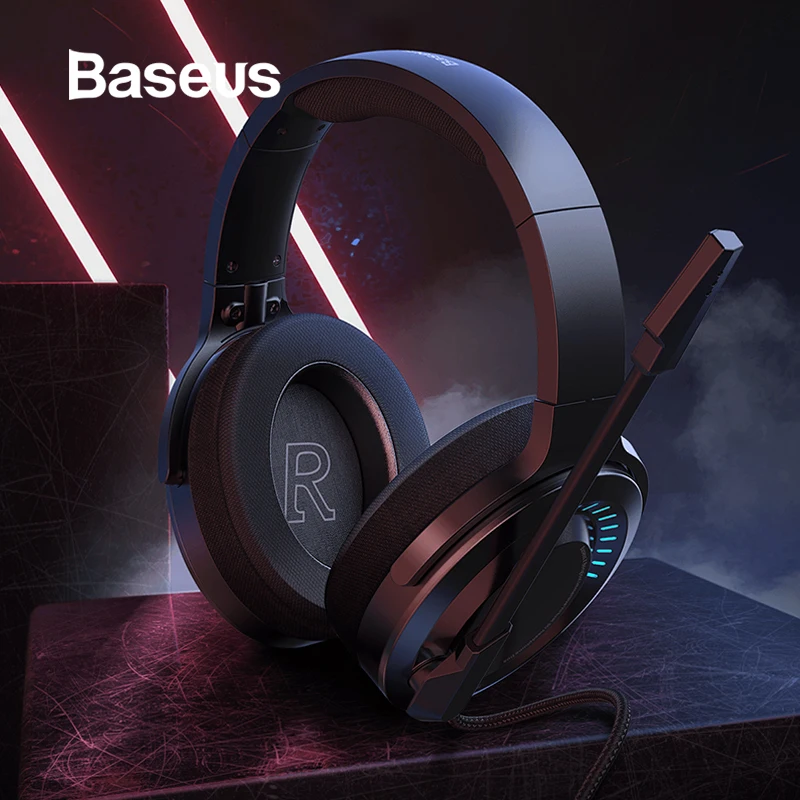 Baseus D05 3D Стерео Игровые наушники USB/Type C красочная светодиодная подсветка