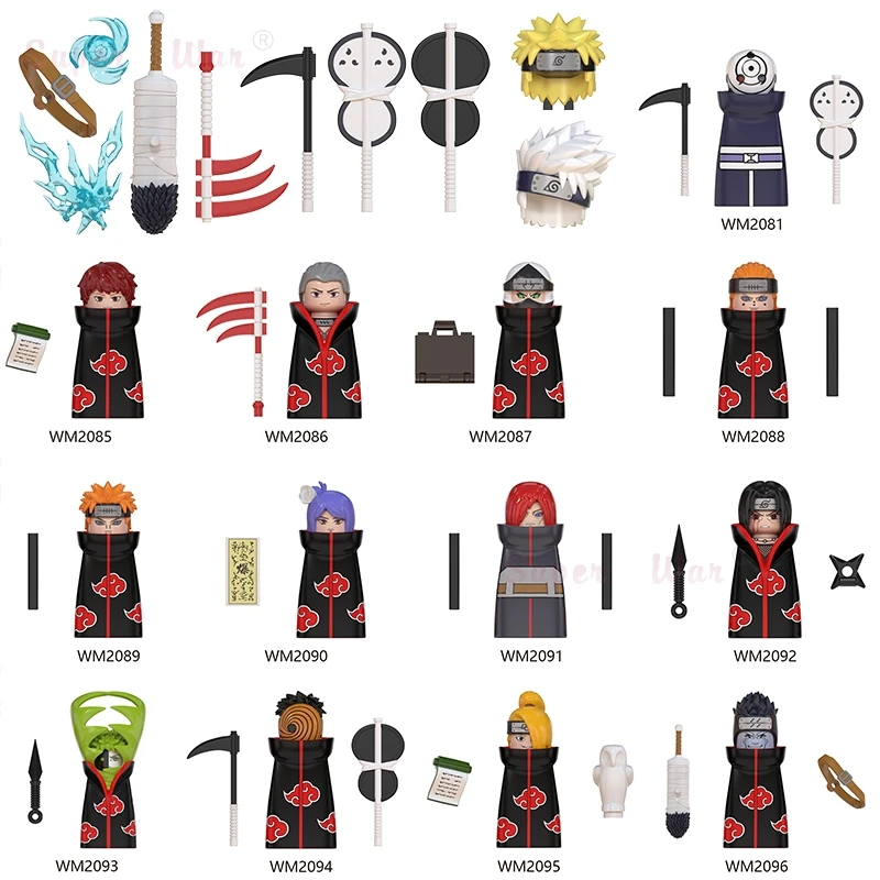 Фигурки ниндзяев из мультфильма акацукии Uchihaes WM2081 WM6105 WM6106 | Игрушки и хобби