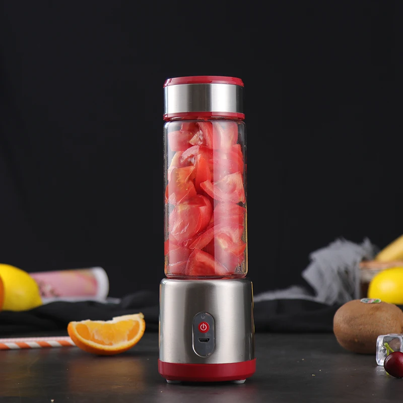450ML Portable USB Electric Juicer Glass Blender Mini Fruit Mixers Juice Extractors Mini Juice Cup 6 leaf Cutter Head Boissain