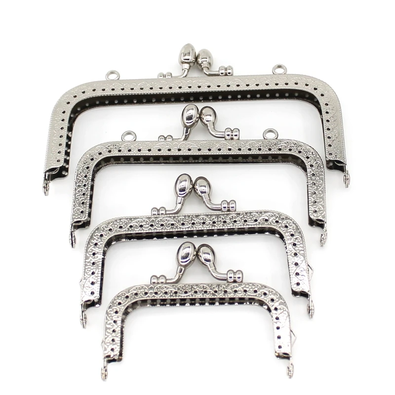LIONSEN DIY Silver Flower Bud Head Metal Purse Frame Handle Kiss Clasp Lock for Bag Sewing Craft Tailor Accessories | Багаж и сумки