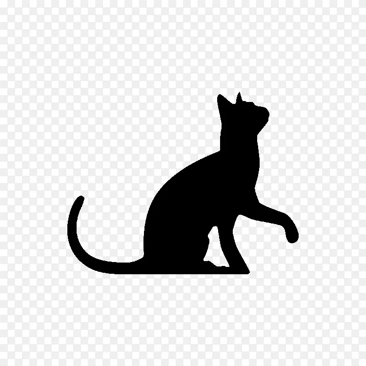 sphynx猫剪影缅因州茧黑猫剪贴画-剪影