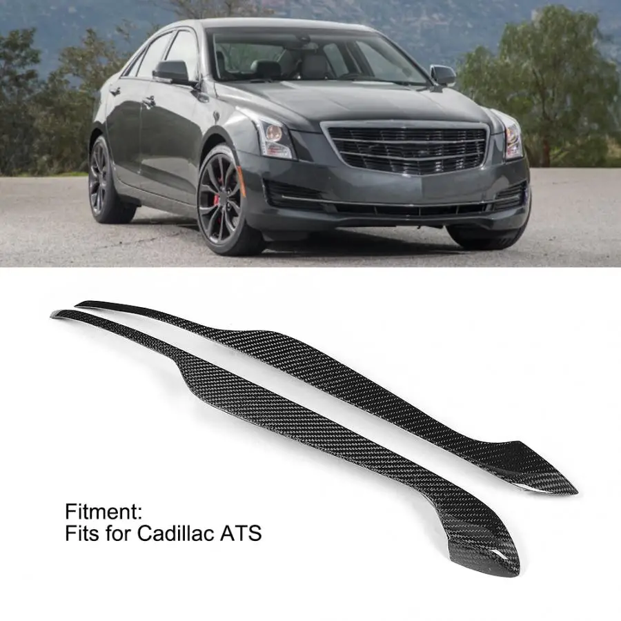 2 шт. углеродное волокно фары век фары брови крышка отделка Подходит для Cadillac ATS крышка автомобиля