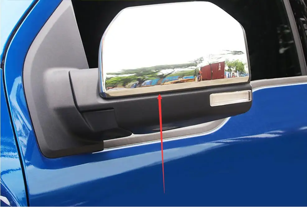 CHROME SIDE MIRROR COVER FIT 2015 FOR FORD F150 F-150 TRIM REAR VIEW MOLDING CAP BEZEL LID FRAME OVERLAY GARNISH