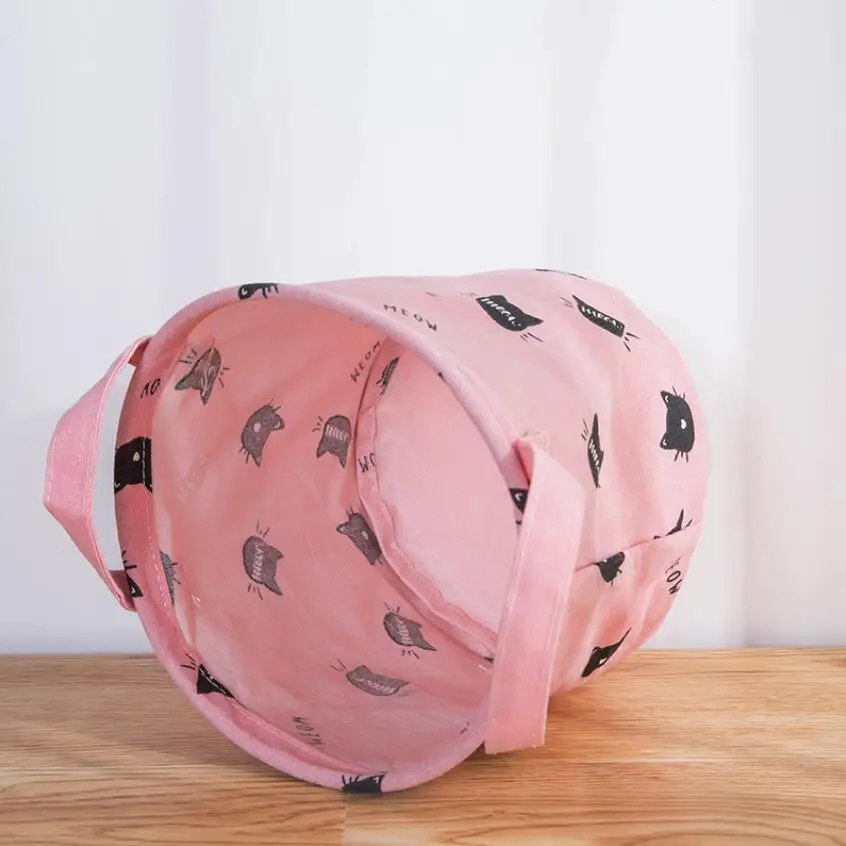 Новая коробка для хранения косметики с рисунком кота из мультфильма, детские игрушки, бочки для хранения, органайзер, складной контейнер, цветочная корзина для хранения AU1221