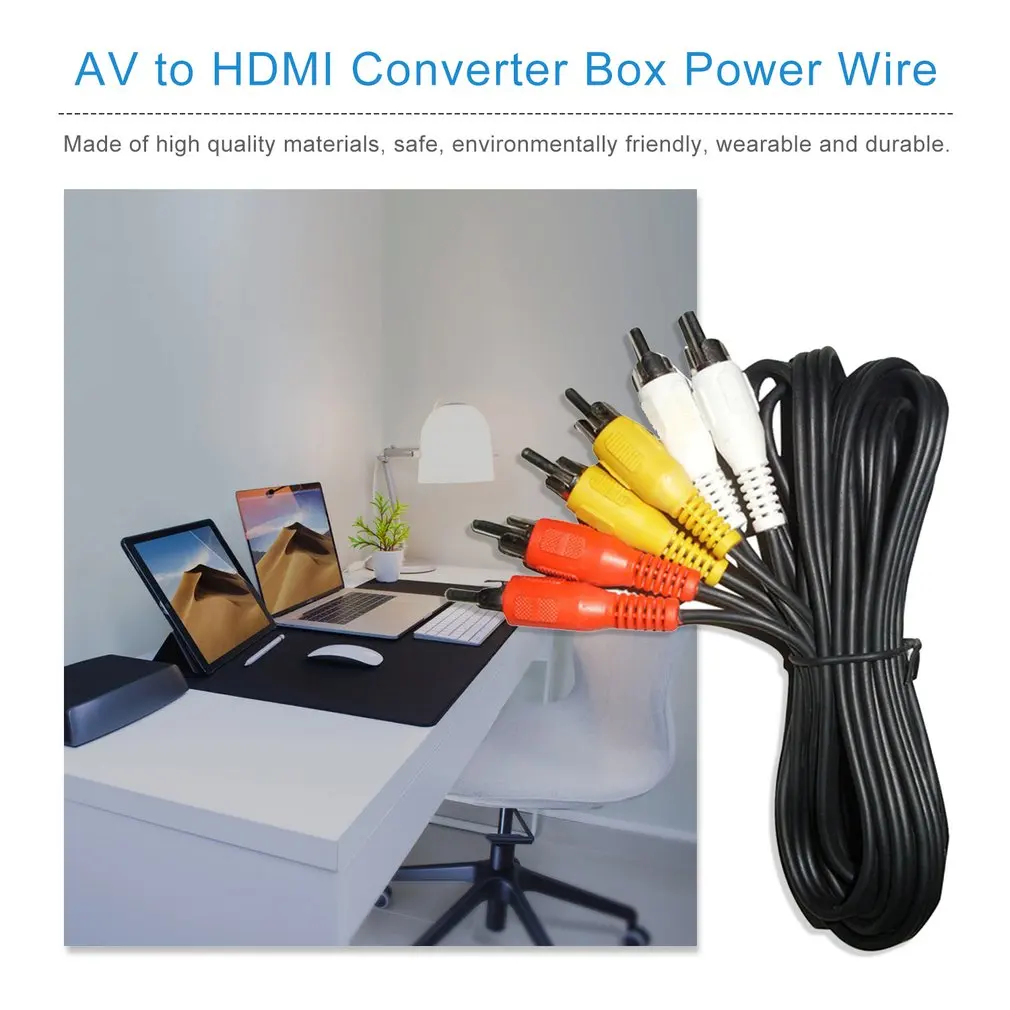 Универсальный av-hdmi конвертер коробка кабель питания HD видео трансформирующий кабель портативный AV в HDMI конвертер коробка кабель питания