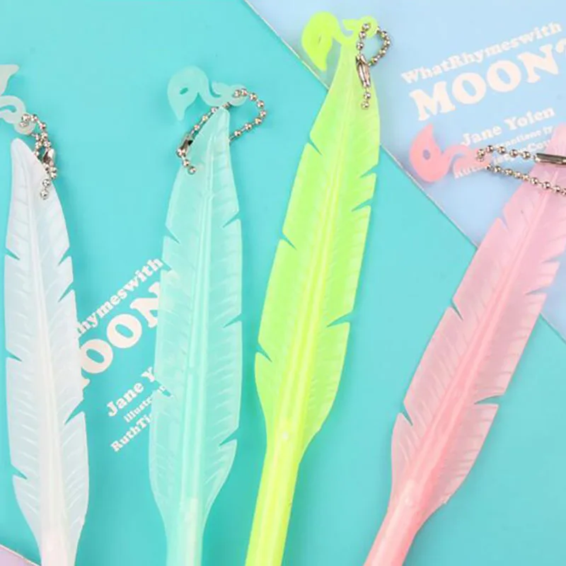 

1pc Beautiful Feather Gel Pens Writing for School Supplies Stationery Cheap Items Cute Kawaii Pens Stationery Items
