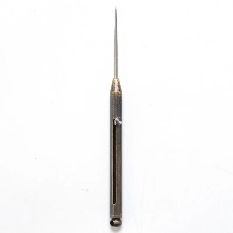 Titanium Alloy Push-pull Spring Design Toothpick With Protective Case Ultra-Light Portable Multi-function Fruit Fork Picnic Tool - Цвет: Черный