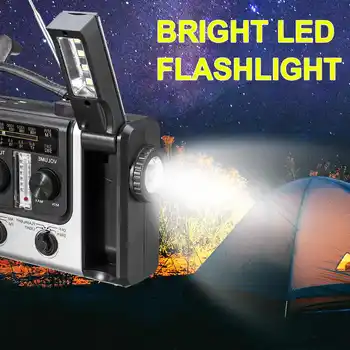 

Multifunctional Solar Power Radio Solar MW/FM/SW1/SW2 Thermometer Radio Use Emergency LED Flashlight and USB Charging