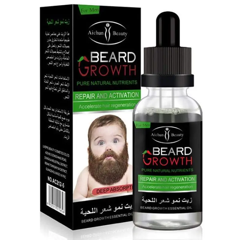 

Aichun Men Beard Growth Enhancer Gentle Maintenance Hair Growth Beard Essential Oil Avoid Beard Hair Loss
