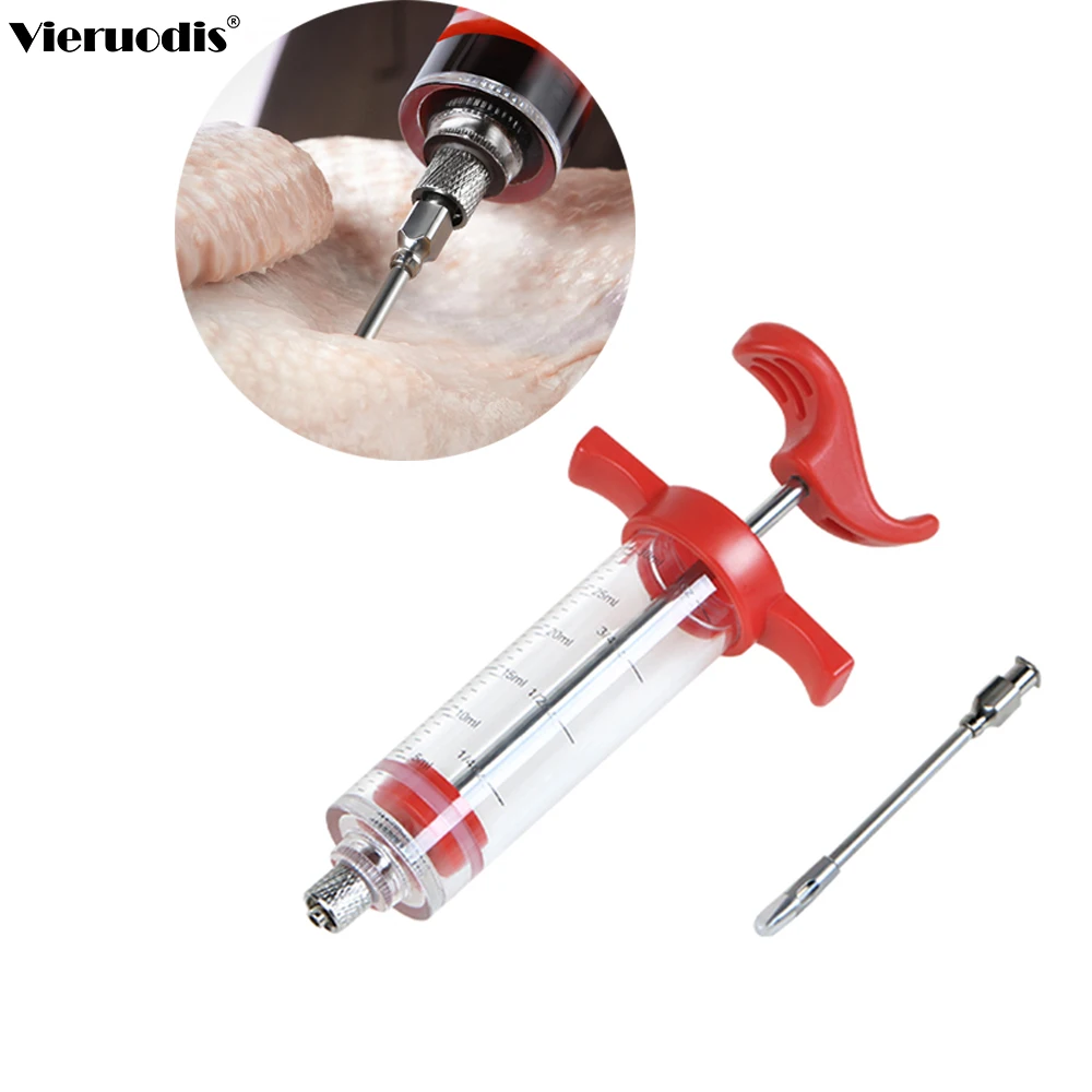 

meat injector Barbecue Tools Stainless Steel Turkey Flavoring device Roasted Juice Barbecue Syringe Kitchen gadget